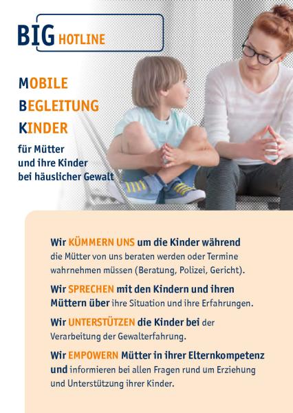 Flyer: Mobile Begleitung für Kinder bei Häuslicher Gewalt